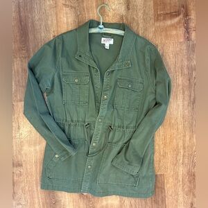Arizona Olive Green Utility Jacket Women’s XL Drawstring Waist Casual